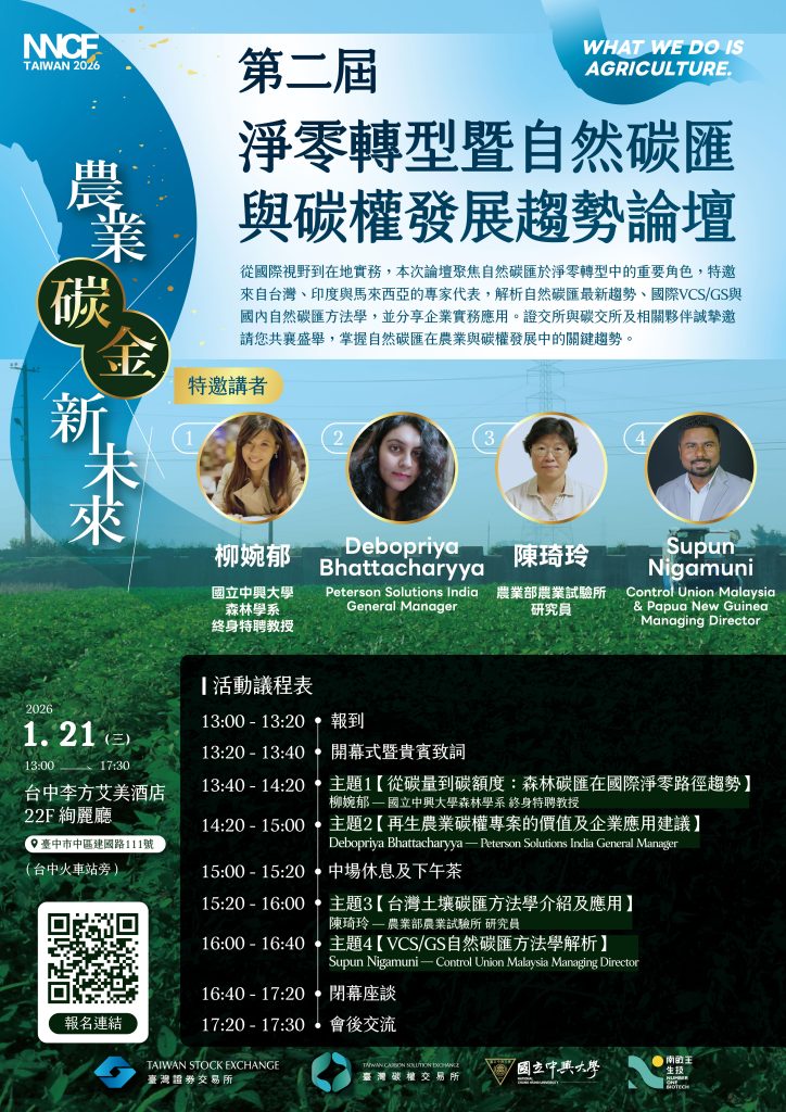 第二屆淨零轉型暨自然碳匯與碳權發展趨勢論壇海報